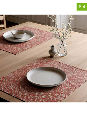 mint Deco 2-delige set: placemats "Nikol" oranje - (L)50 x (B)40 cm