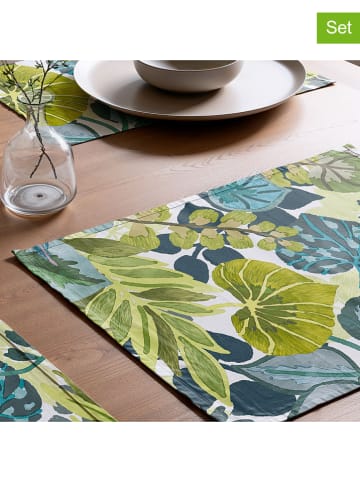 Mint Rugs Podkładki stołowe (2 szt.) "Indira" w kolorze zielono-turkusowym - 50 x 40 cm