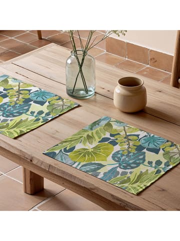 Mint Rugs Podkładki stołowe (2 szt.) "Indira" w kolorze zielono-turkusowym - 50 x 40 cm
