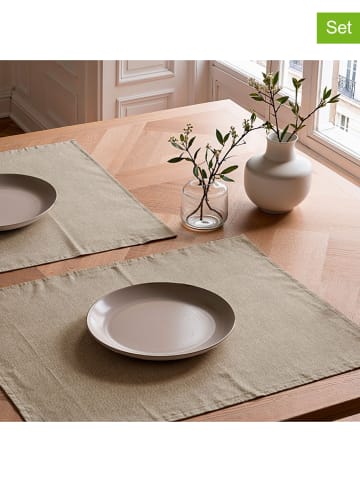 Mint Rugs Podkładki stołowe (2 szt.) "Indra" w kolorze beżowym - 50 x 40 cm