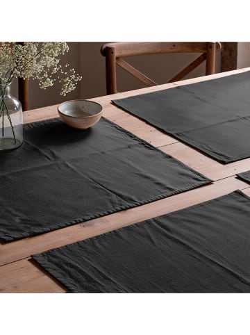 Mint Rugs 2-delige set: placemats "Indra" zwart - (L)50 x (B)40 cm