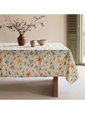 Mint Rugs Tischdecke "Floral And Tropical Tesa" in Creme/ Türkis/ Orange