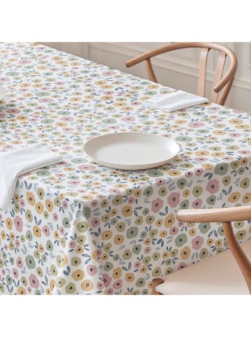 mint Deco Tischdecke "Floral And Tropical Thelma" in Weiß/ Rosa/ Grün