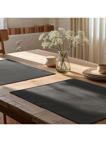 mint Deco 2-delige set: placemats "Bria" antraciet - (L)50 x (B)40 cm