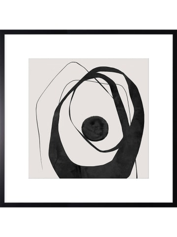 Ars Longa Gerahmter Kunstdruck "Black madness abstraction" - (L)70 x (B)70 cm