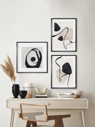 Ars Longa Ingelijste kunstdruk "Black madness abstraction" - (L)70 x (B)70 cm