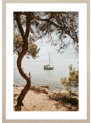 Ars Longa Ingelijste kunstdruk "Yacht by the shore" - (L)70 x (B)50 cm