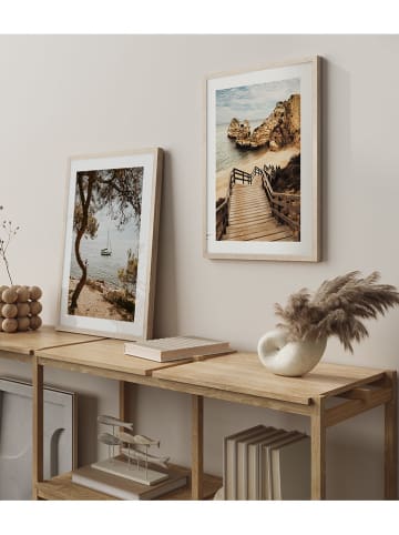 Ars Longa Ingelijste kunstdruk "Yacht by the shore" - (L)70 x (B)50 cm