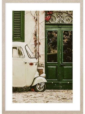 Ars Longa Gerahmter Kunstdruck "Retro street corner" - (L)70 x (B)50 cm