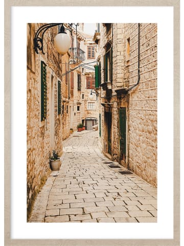 Ars Longa Ingelijste kunstdruk "Cobblestone streets" - (L)70 x (B)50 cm