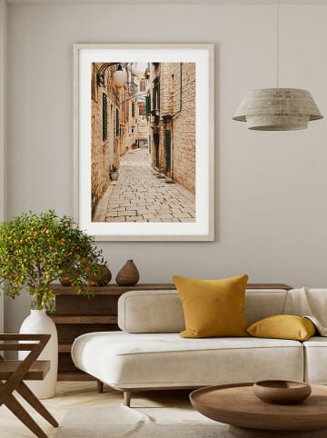 Ars Longa Ingelijste kunstdruk "Cobblestone streets" - (L)70 x (B)50 cm