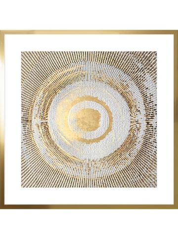 Ars Longa Gerahmter Kunstdruck "Hypnotizing golden circle" - (L)70 x (B)70 cm