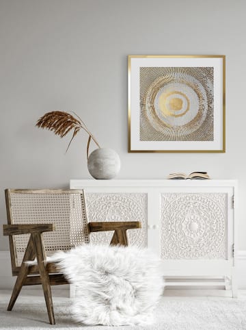 Ars Longa Ingelijste kunstdruk "Hypnotizing golden circle" - (L)70 x (B)70 cm