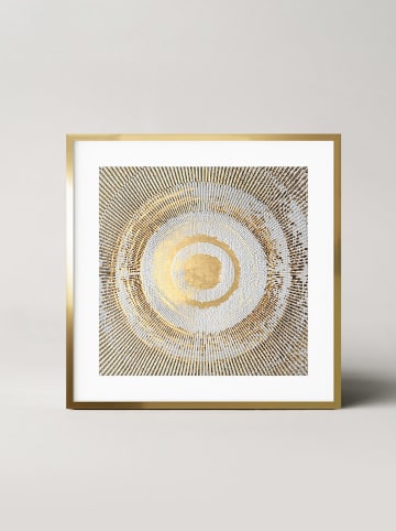 Ars Longa Ingelijste kunstdruk "Hypnotizing golden circle" - (L)70 x (B)70 cm