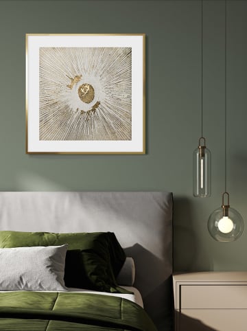 Ars Longa Gerahmter Kunstdruck "Golden line circle" - (L)70 x (B)70 cm