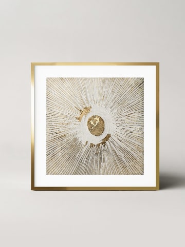 Ars Longa Gerahmter Kunstdruck "Golden line circle" - (L)70 x (B)70 cm