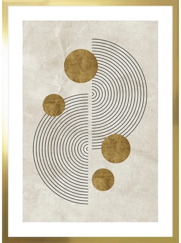 Ars Longa Gerahmter Kunstdruck "Half circles abstract" - (L)70 x (B)50 cm