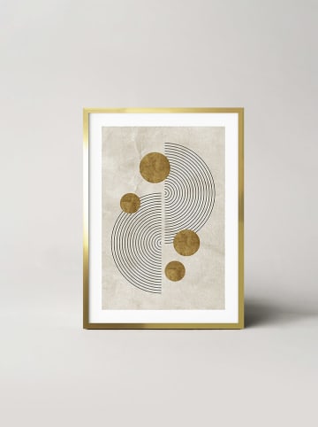 Ars Longa Ingelijste kunstdruk "Half circles abstract" - (L)70 x (B)50 cm