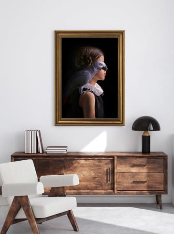 Ars Longa Druk artystyczny "Girl Parrot" w ramce