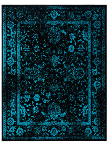 Safavieh Laagpolig tapijt "Adirondack" zwart/turquoise