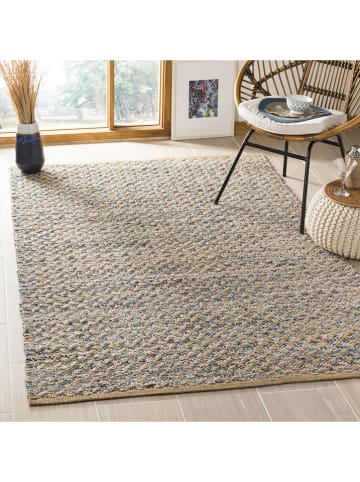 Safavieh Jute tapijt naturel/blauw