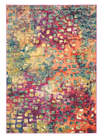 Safavieh Laagpolig tapijt roze/mintgroen/geel