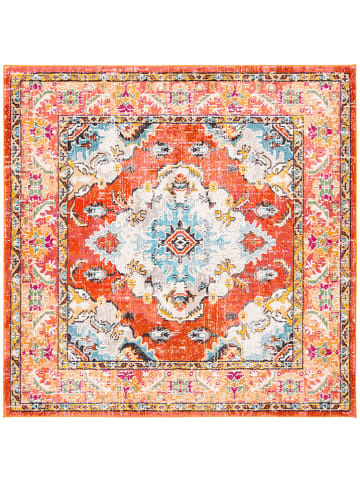 Safavieh Kurzflor-Teppich in Orange/ Hellblau