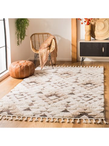 Safavieh Kurzflor-Teppich in Creme/ Hellbraun
