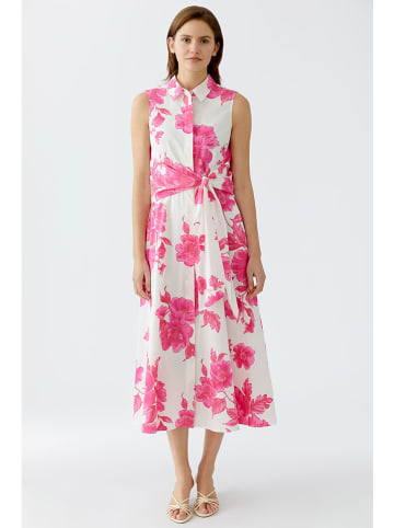 Oui Kleid in Weiß/ Pink