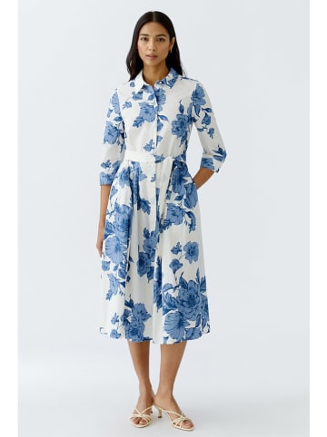 Oui Kleid in Weiß/ Blau