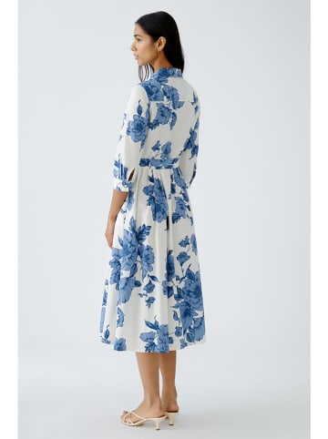 Oui Kleid in Weiß/ Blau