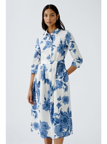 Oui Kleid in Weiß/ Blau