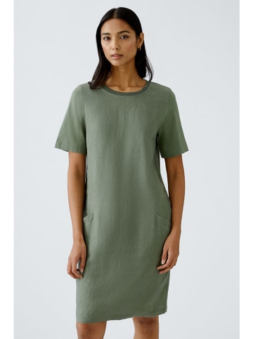 Oui Leinen-Kleid in Grün