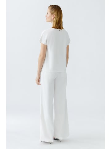 Oui Shirt in Weiß/ Blau