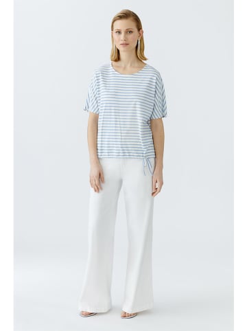 Oui Shirt in Hellblau/ Weiß