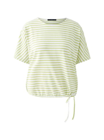 Oui Shirt in Grün/ Weiß