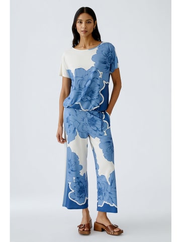 Oui Shirt in Weiß/ Blau