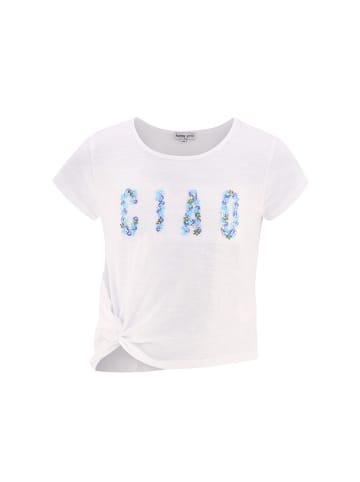 happy girls by Eisend Shirt in Weiß/ Hellblau