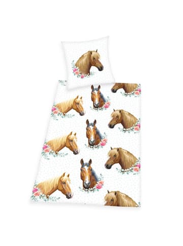Herding Renforcé beddengoedset "Paard" wit