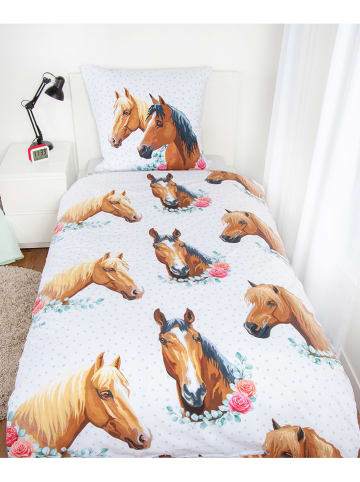 Herding Renforcé beddengoedset "Paard" wit