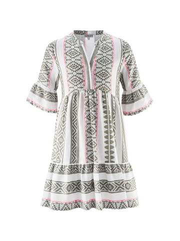 happy girls by Eisend Jurk wit/groen/lichtroze