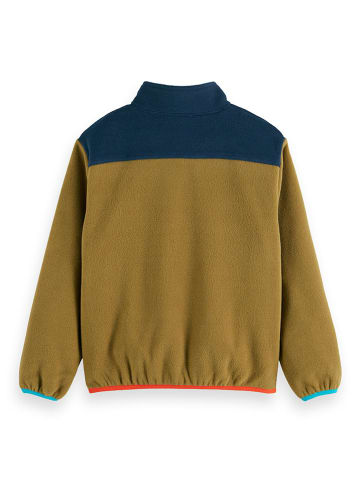 Scotch & Soda Fleecejacke in Hellbraun/ Dunkelblau