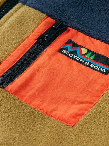 Scotch & Soda Kurtka polarowa w kolorze jasnobrązowo-granatowym
