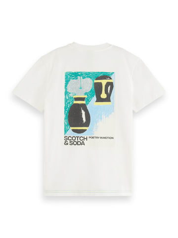 Scotch & Soda Koszulka w kolorze białym ze wzorem