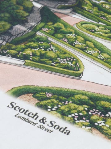 Scotch & Soda Koszulka w kolorze biało-zielonym