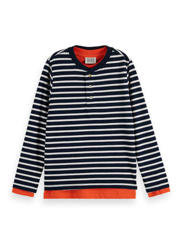 Scotch & Soda Longsleeve in Dunkelblau/ Weiß
