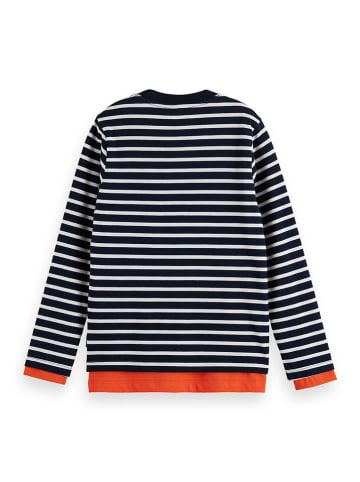 Scotch & Soda Longsleeve donkerblauw/wit