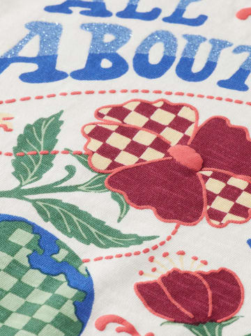 Scotch & Soda Koszulka w kolorze białym ze wzorem