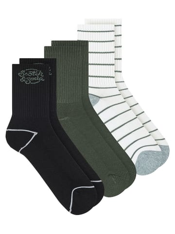 Scotch & Soda 3er-Set: Socken in Schwarz/ Weiß/ Grün