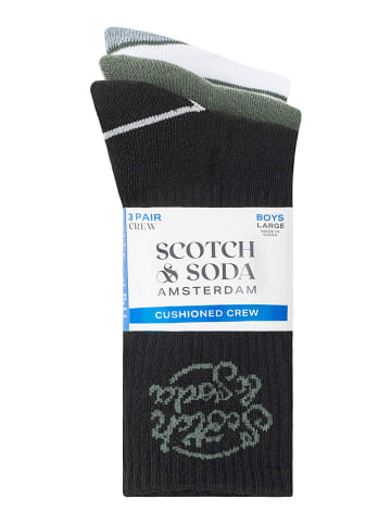 Scotch & Soda Skarpety (3 pary) w kolorze białym, czarnym i zielonym